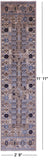 Grey Turkmen Ersari Hand Knotted Wool Runner Rug - 2' 9" X 11' 11" - Golden Nile
