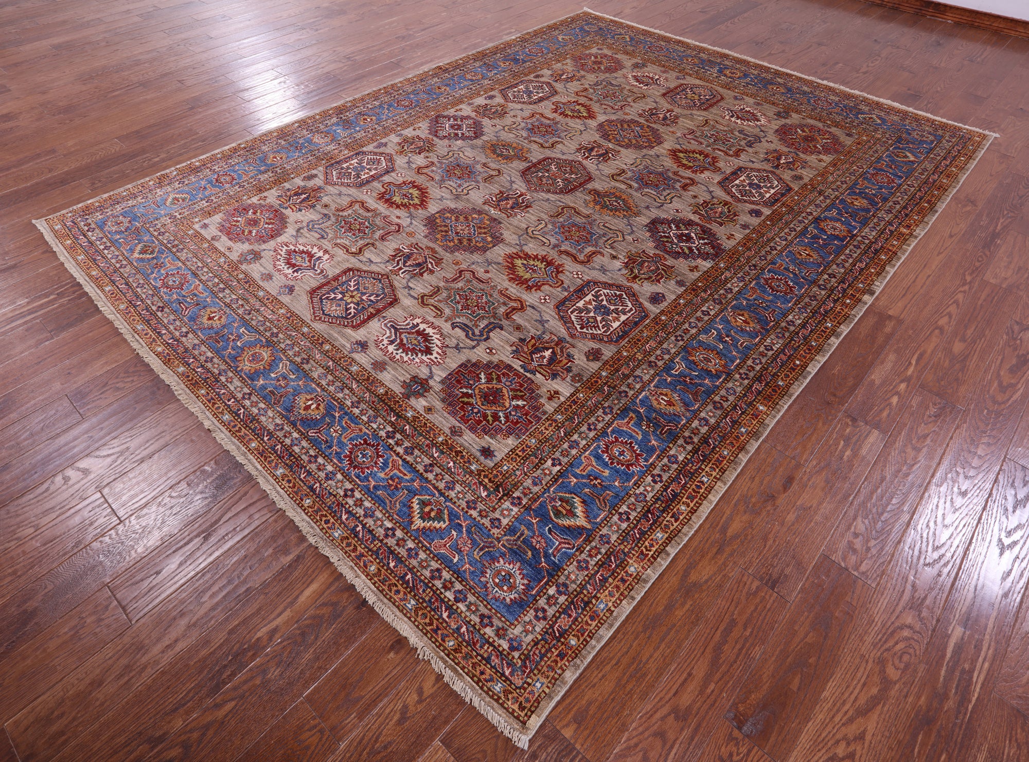 Super Kazak Hand Knotted Wool Rug - 8' 1" X 10' 10" - Golden Nile