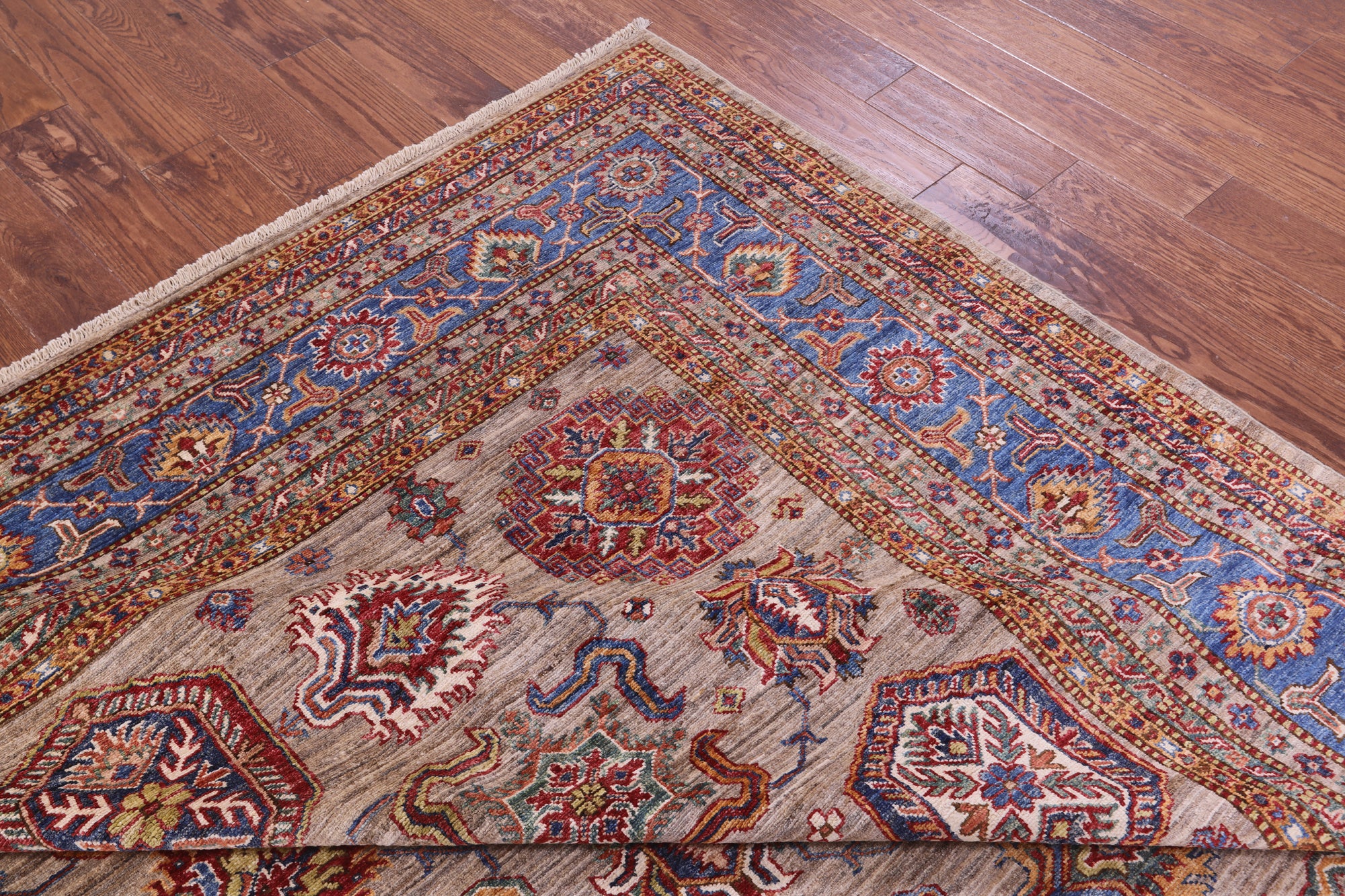 Super Kazak Hand Knotted Wool Rug - 8' 1" X 10' 10" - Golden Nile
