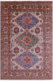 Super Kazak Hand Knotted Wool Rug - 8' 0" X 11' 7" - Golden Nile