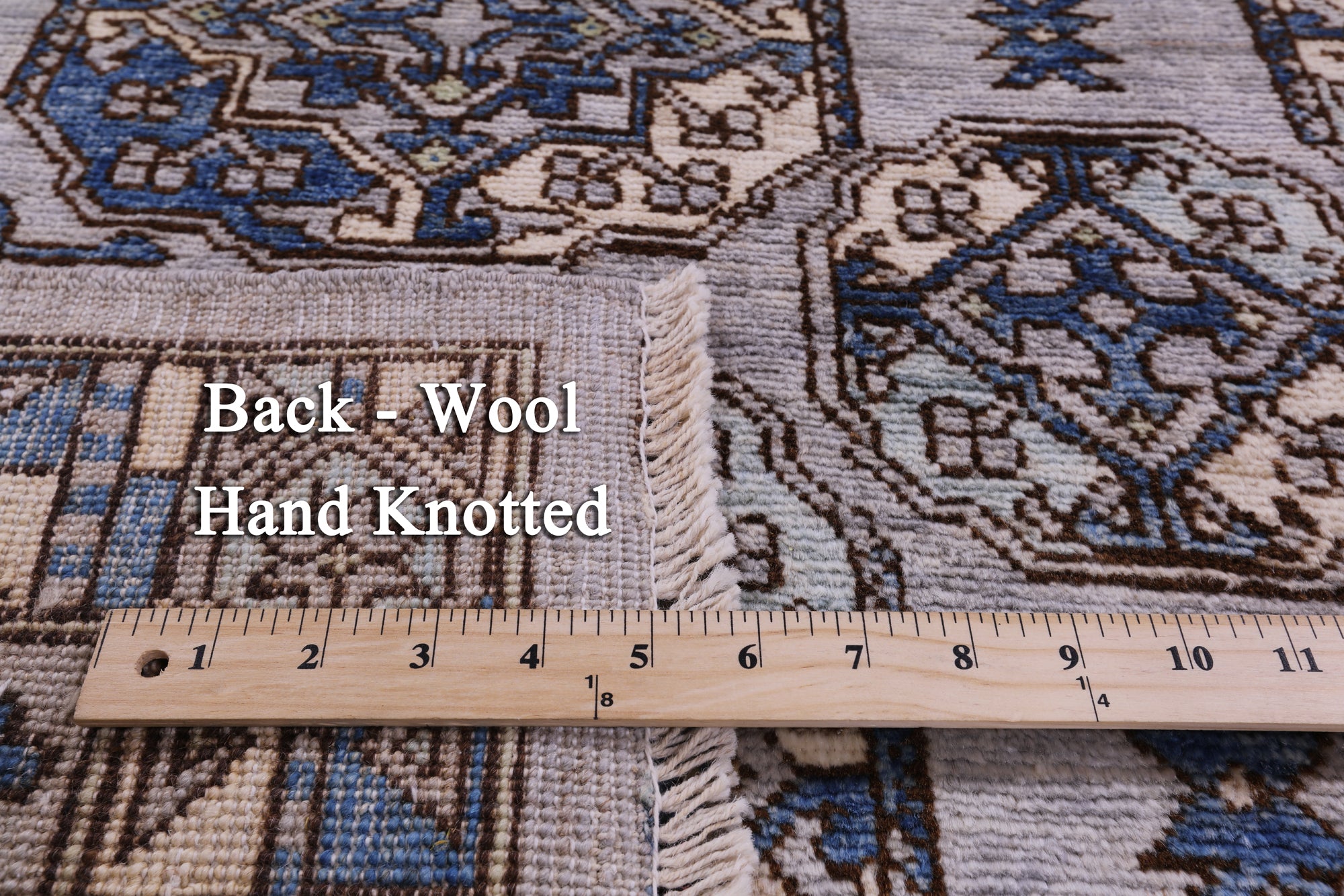 Grey Turkmen Ersari Hand Knotted Wool Rug - 4' 0" X 5' 10" - Golden Nile