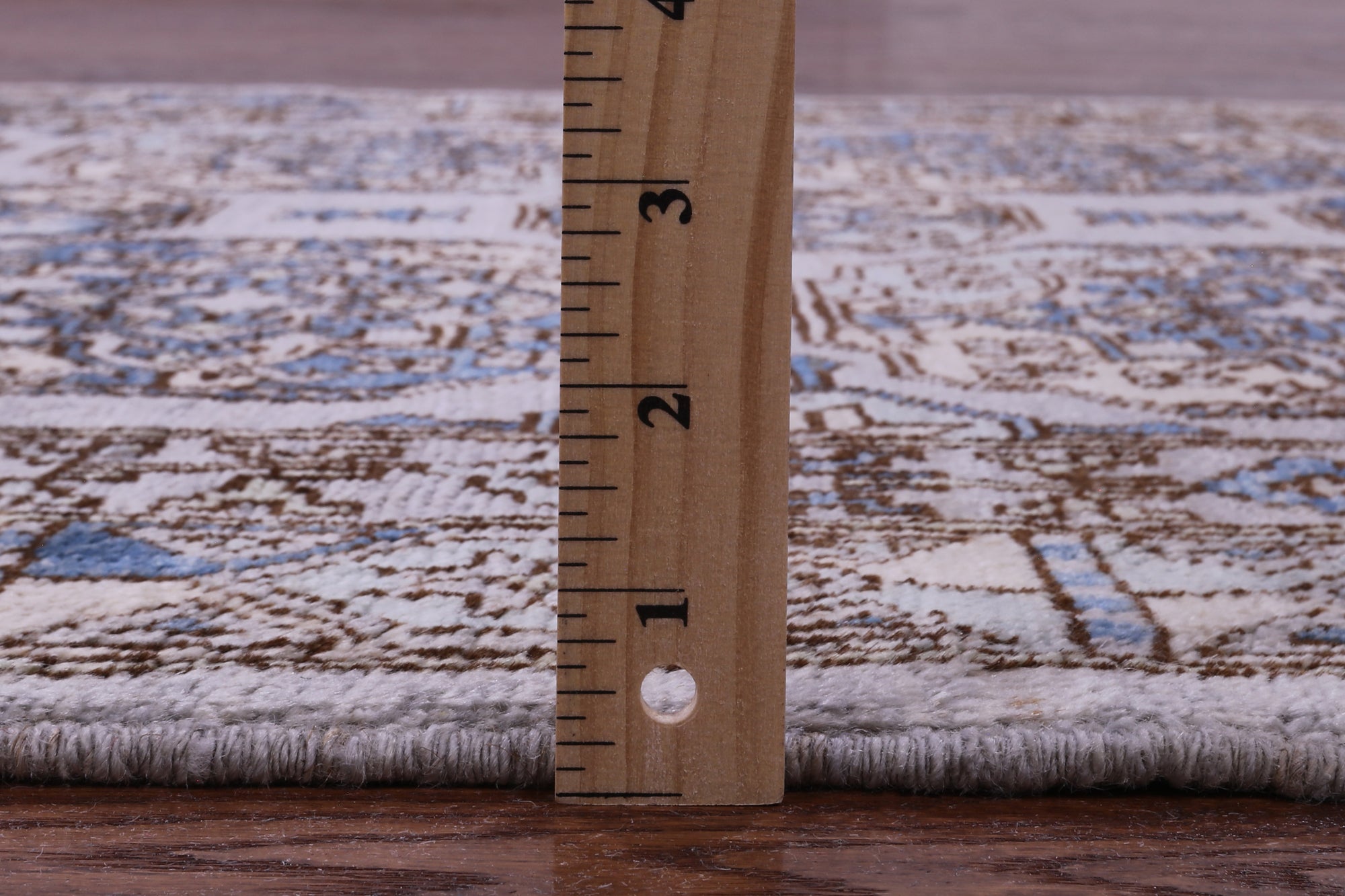 Grey Turkmen Ersari Hand Knotted Wool Rug - 4' 0" X 5' 10" - Golden Nile