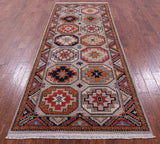 Turkmen Ersari Hand Knotted Wool Runner Rug - 4' 0" X 10' 3" - Golden Nile