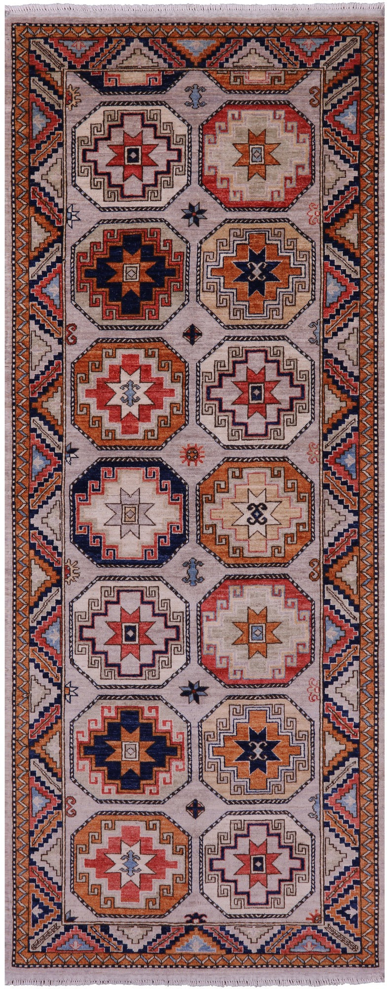 Turkmen Ersari Hand Knotted Wool Runner Rug - 4' 0" X 10' 3" - Golden Nile