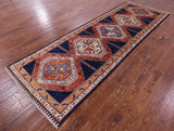 Persian Fine Serapi Hand Knotted Wool Runner Rug - 4' 0" X 12' 0" - Golden Nile