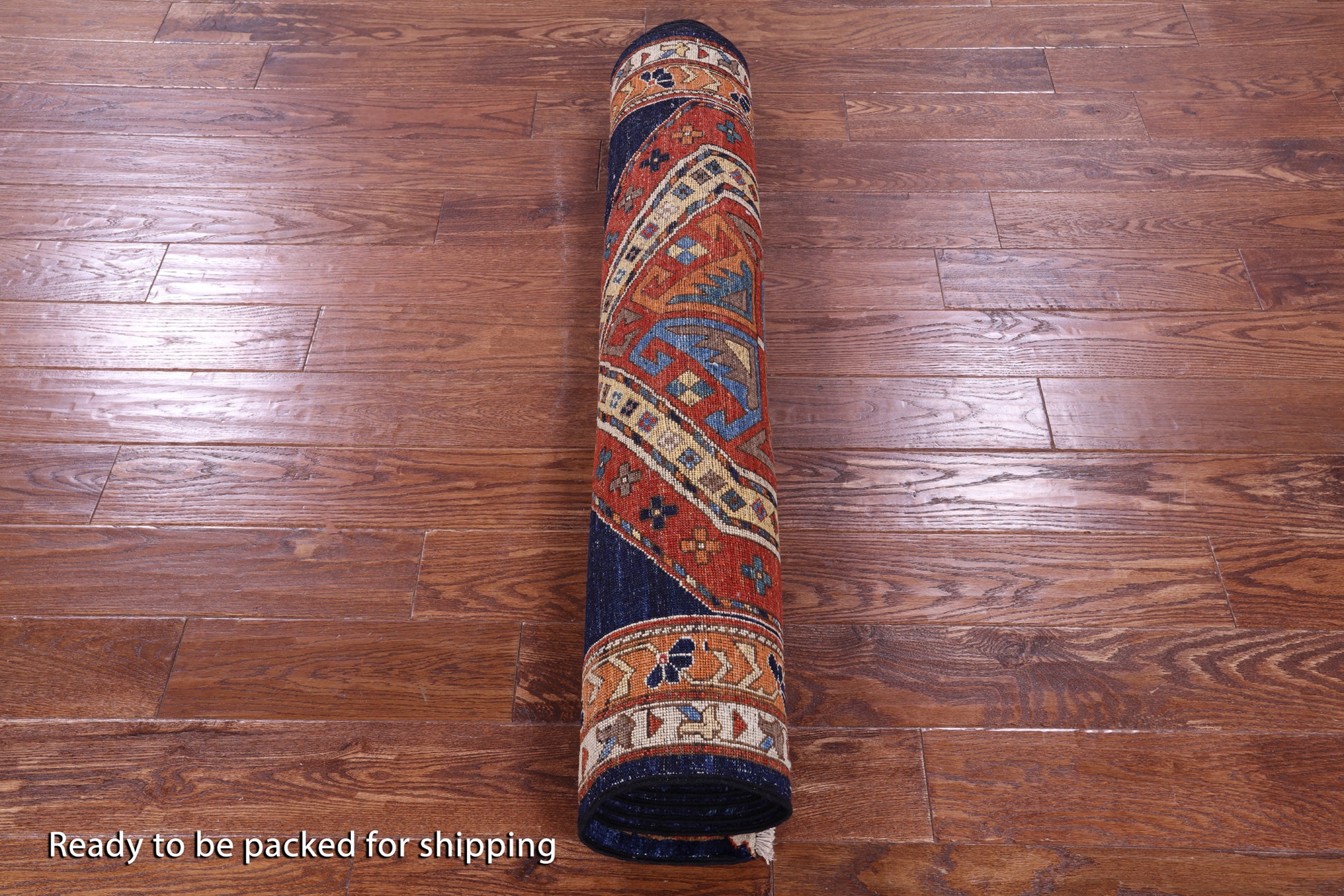 Persian Fine Serapi Hand Knotted Wool Runner Rug - 4' 0" X 12' 0" - Golden Nile