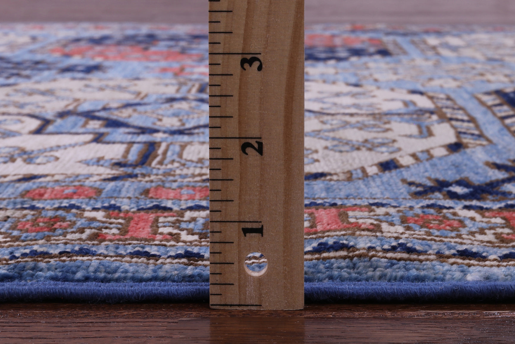 Blue Turkmen Ersari Hand Knotted Wool Runner Rug - 3' 11" X 11' 10" - Golden Nile