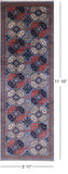 Blue Turkmen Ersari Hand Knotted Wool Runner Rug - 3' 11" X 11' 10" - Golden Nile
