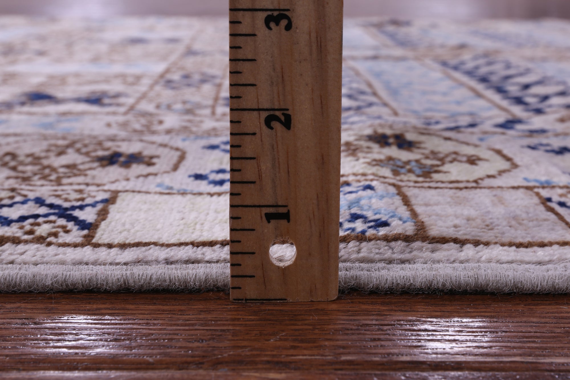 Grey Turkmen Ersari Hand Knotted Wool Rug - 4' 1" X 9' 10" - Golden Nile