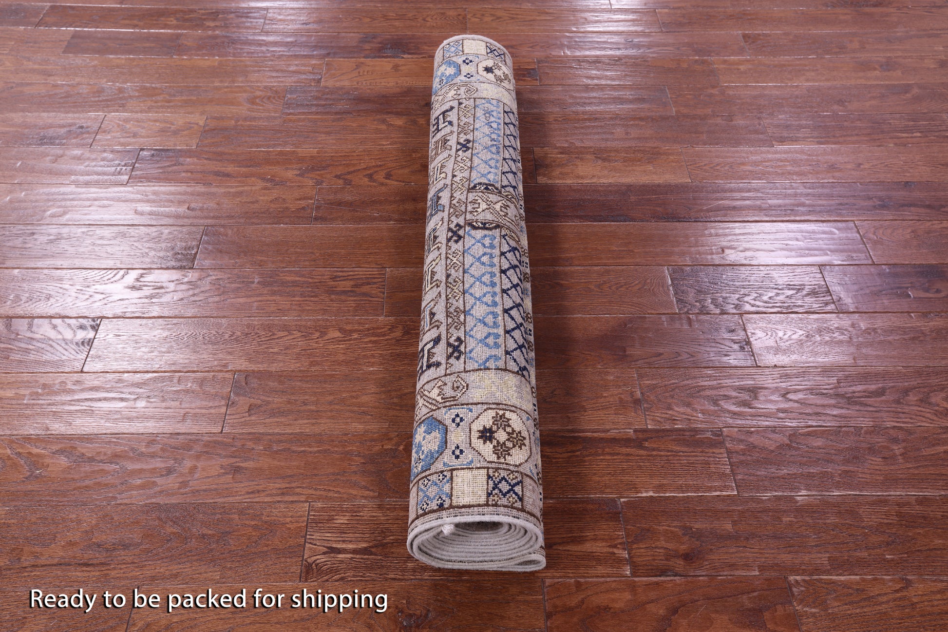 Grey Turkmen Ersari Hand Knotted Wool Rug - 4' 1" X 9' 10" - Golden Nile