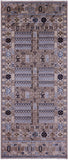 Grey Turkmen Ersari Hand Knotted Wool Rug - 4' 1" X 9' 10" - Golden Nile