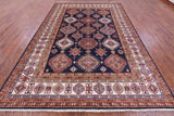 Blue Super Kazak Handmade Wool Rug - 8' 1" X 11' 10" - Golden Nile