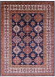 Blue Super Kazak Handmade Wool Rug - 8' 1" X 11' 10" - Golden Nile