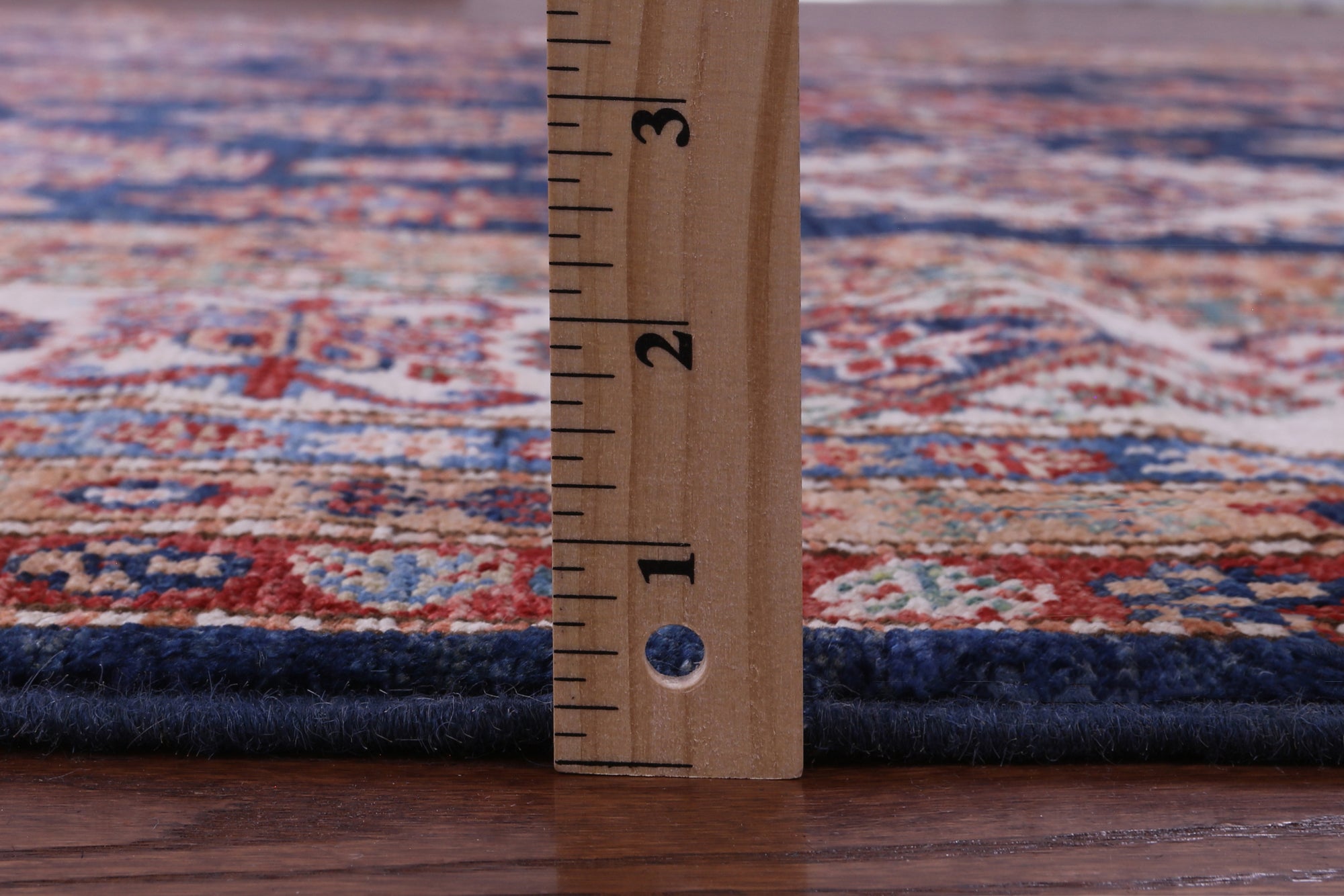 Blue Super Kazak Handmade Wool Rug - 8' 1" X 11' 10" - Golden Nile