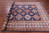 Blue Super Kazak Handmade Wool Rug - 8' 1" X 11' 10" - Golden Nile