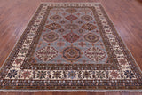 Grey Super Kazak Hand Knotted Wool Rug - 8' 2" X 10' 5" - Golden Nile