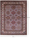 Grey Super Kazak Hand Knotted Wool Rug - 8' 2" X 10' 5" - Golden Nile