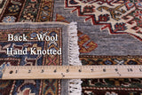 Grey Super Kazak Hand Knotted Wool Rug - 8' 2" X 10' 5" - Golden Nile