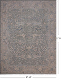 Grey Turkish Oushak Hand Knotted Wool Rug - 8' 10" X 11' 9"