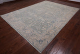 Grey Turkish Oushak Hand Knotted Wool Rug - 8' 10" X 11' 9"