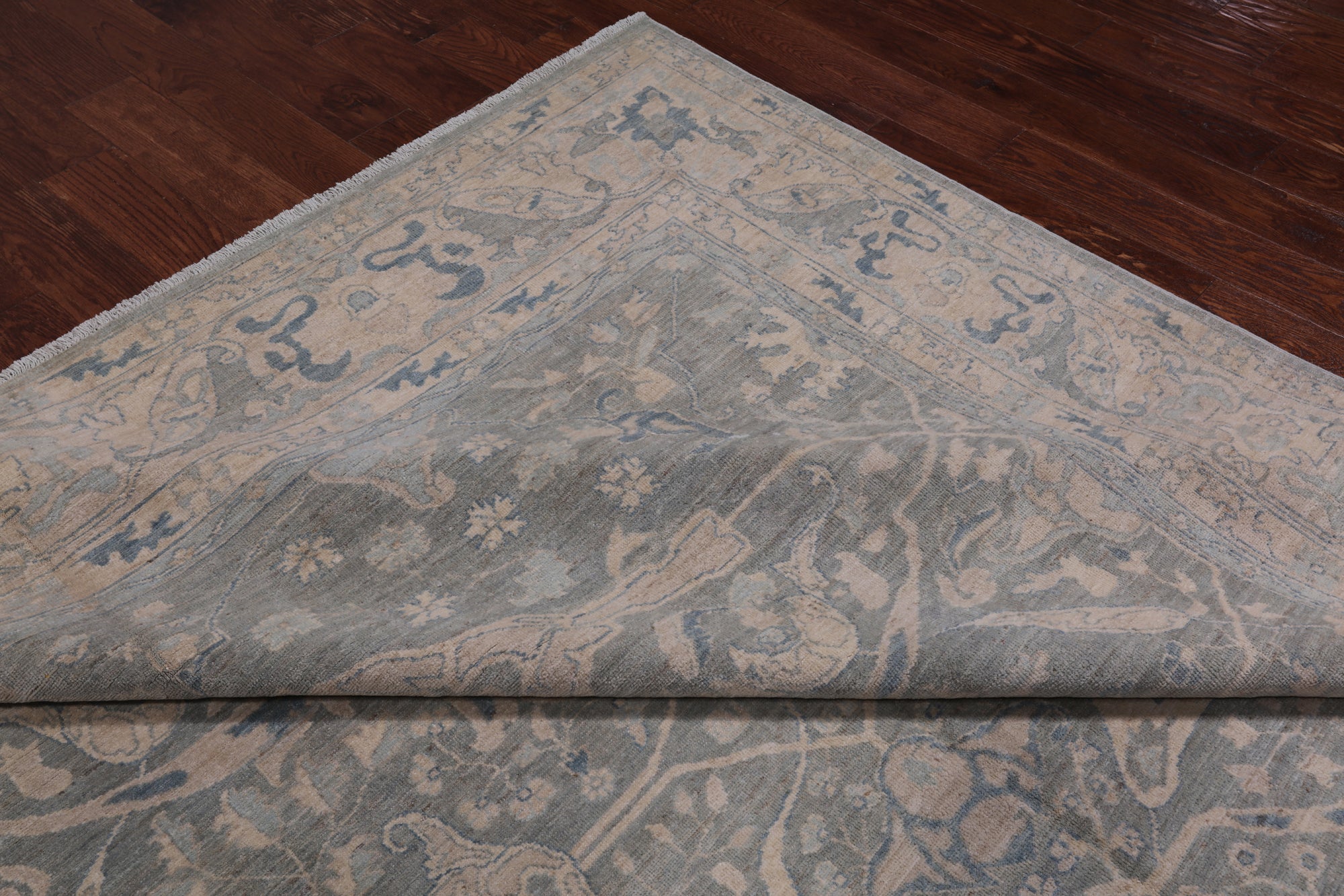 Grey Turkish Oushak Hand Knotted Wool Rug - 8' 10" X 11' 9"