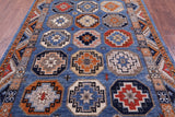 Blue Turkmen Ersari Handmade Wool Rug - 6' 0" X 9' 3" - Golden Nile
