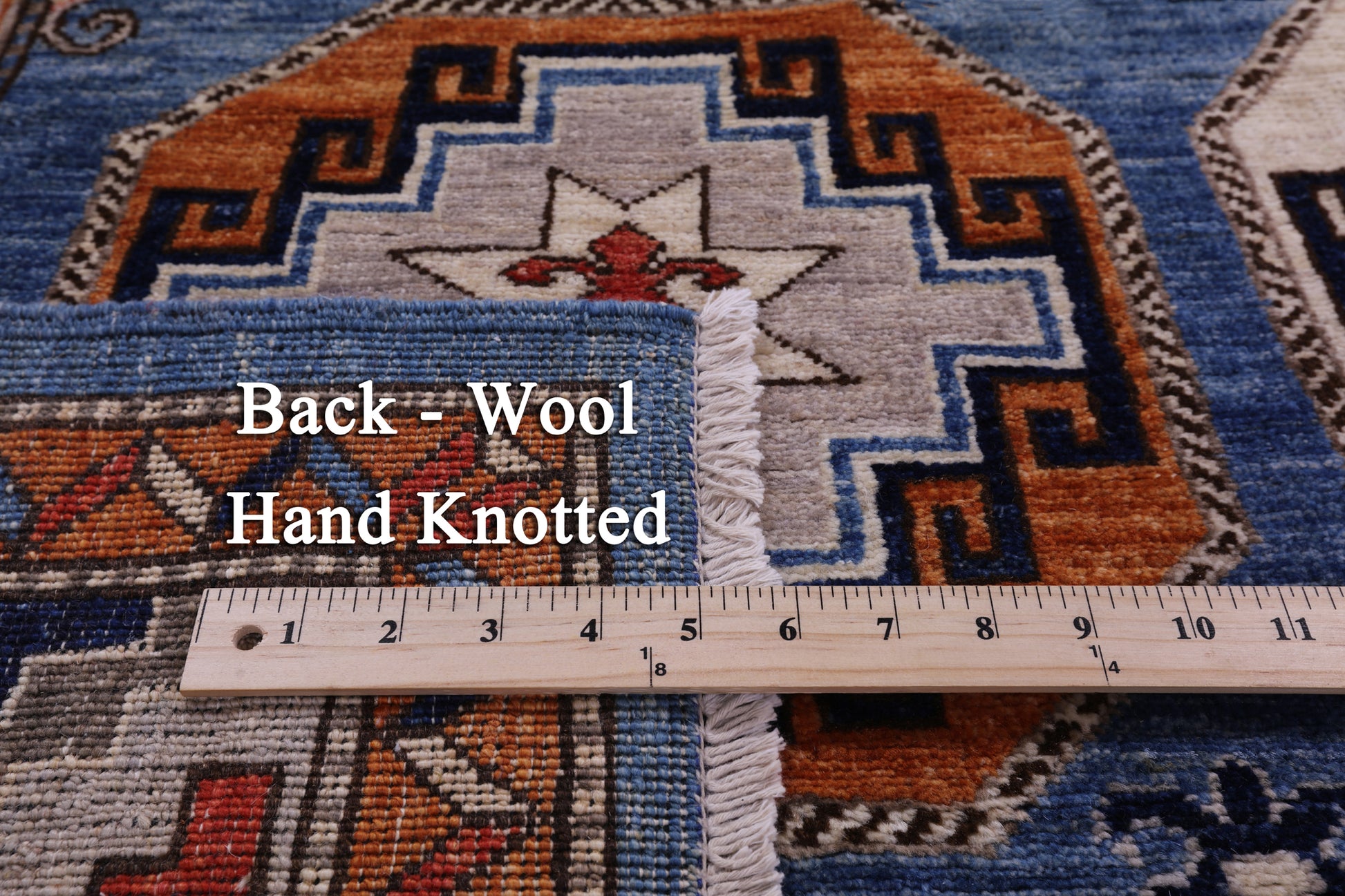 Blue Turkmen Ersari Handmade Wool Rug - 6' 0" X 9' 3" - Golden Nile