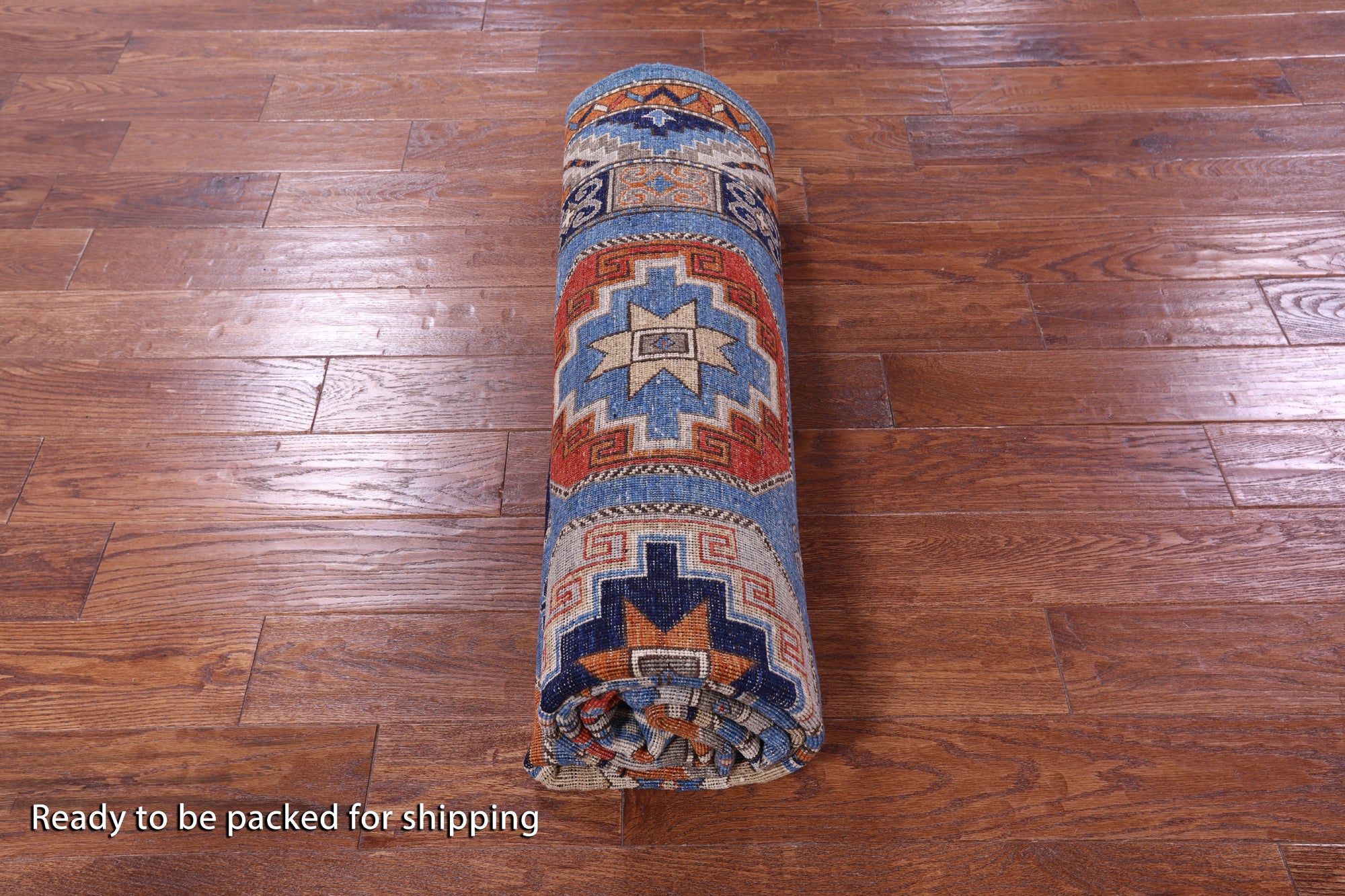 Blue Turkmen Ersari Handmade Wool Rug - 6' 0" X 9' 3" - Golden Nile