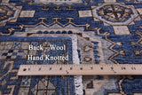 Blue Turkmen Ersari Hand Knotted Wool Rug - 6' 1" X 9' 0" - Golden Nile