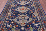 Blue Persian Fine Serapi Hand Knotted Wool Rug - 5' 5" X 8' 0" - Golden Nile