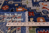 Blue Persian Fine Serapi Hand Knotted Wool Rug - 5' 5" X 8' 0" - Golden Nile