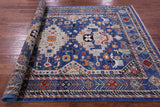 Blue Persian Fine Serapi Hand Knotted Wool Rug - 5' 5" X 8' 0" - Golden Nile