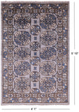Grey Turkmen Ersari Handmade Wool Rug - 4' 1" X 5' 10" - Golden Nile