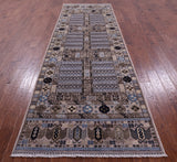 Turkmen Ersari Hand Knotted Wool Runner Rug - 4' 0" X 12' 2" - Golden Nile