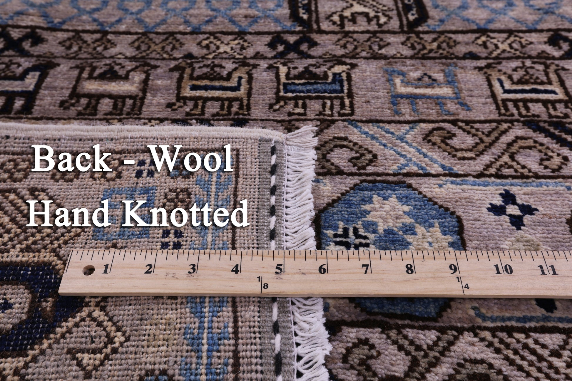 Turkmen Ersari Hand Knotted Wool Runner Rug - 4' 0" X 12' 2" - Golden Nile