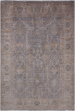 Silver Turkish Oushak Handmade Wool Rug - 4' 0" X 5' 9"