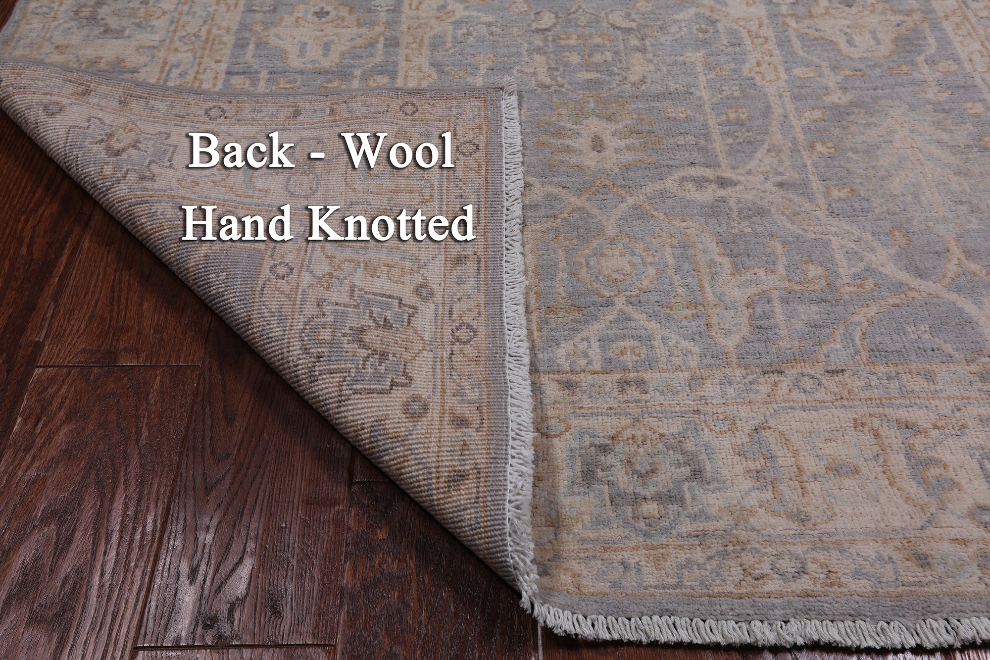 Silver Turkish Oushak Handmade Wool Rug - 4' 0" X 5' 9"