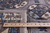 Grey Turkmen Ersari Hand Knotted Wool Runner Rug - 3' 10" X 12' 1" - Golden Nile