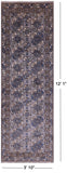 Grey Turkmen Ersari Hand Knotted Wool Runner Rug - 3' 10" X 12' 1" - Golden Nile