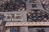 Grey Turkmen Ersari Hand Knotted Wool Rug - 4' 1" X 5' 11" - Golden Nile