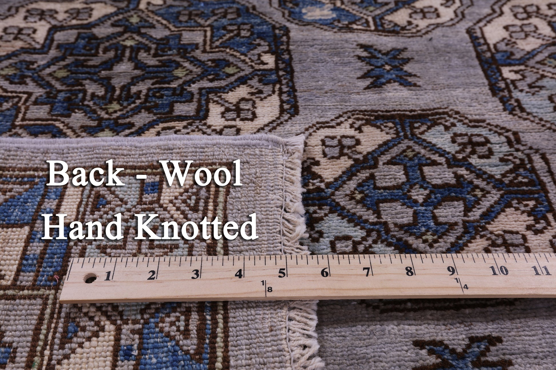 Grey Turkmen Ersari Hand Knotted Wool Rug - 4' 1" X 5' 11" - Golden Nile