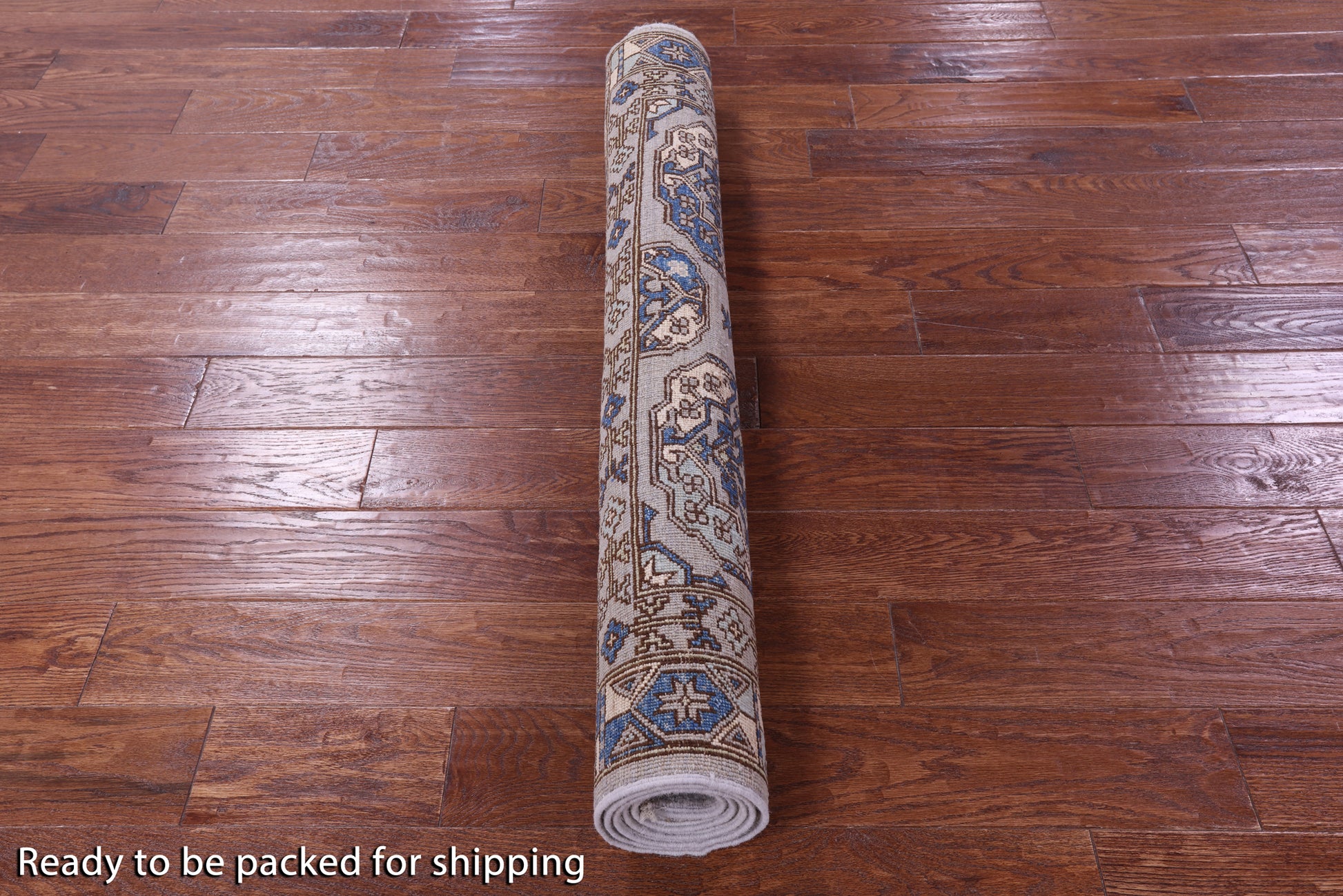 Grey Turkmen Ersari Hand Knotted Wool Rug - 4' 1" X 5' 11" - Golden Nile