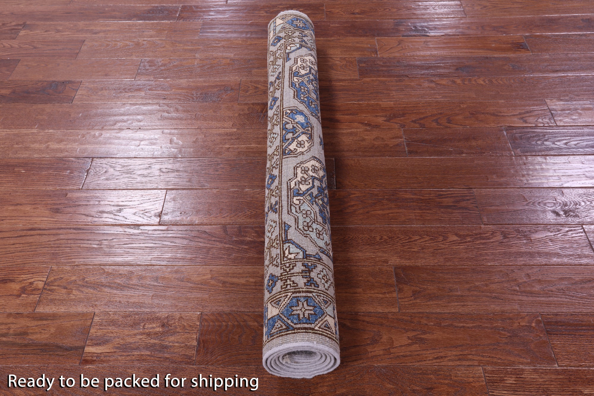 Grey Turkmen Ersari Hand Knotted Wool Rug - 4' 1" X 5' 11" - Golden Nile