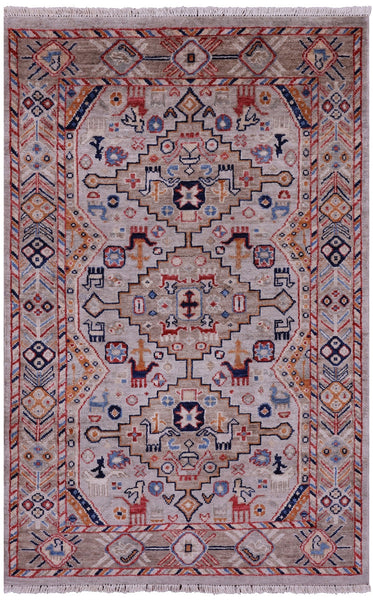 Persian Fine Serapi Handmade Wool Rug - 3' 0" X 4' 9" - Golden Nile