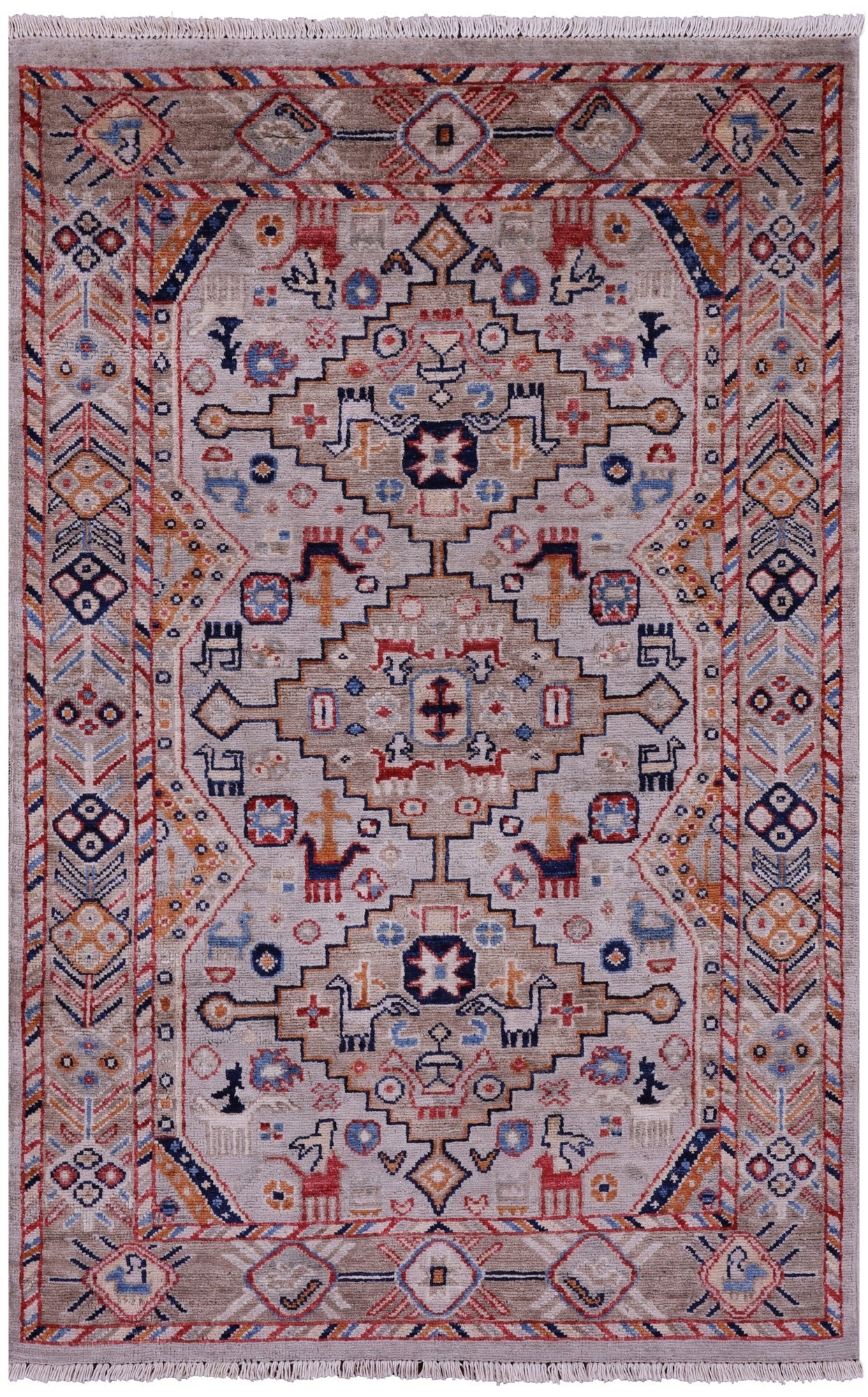 Persian Fine Serapi Handmade Wool Rug - 3' 0" X 4' 9" - Golden Nile