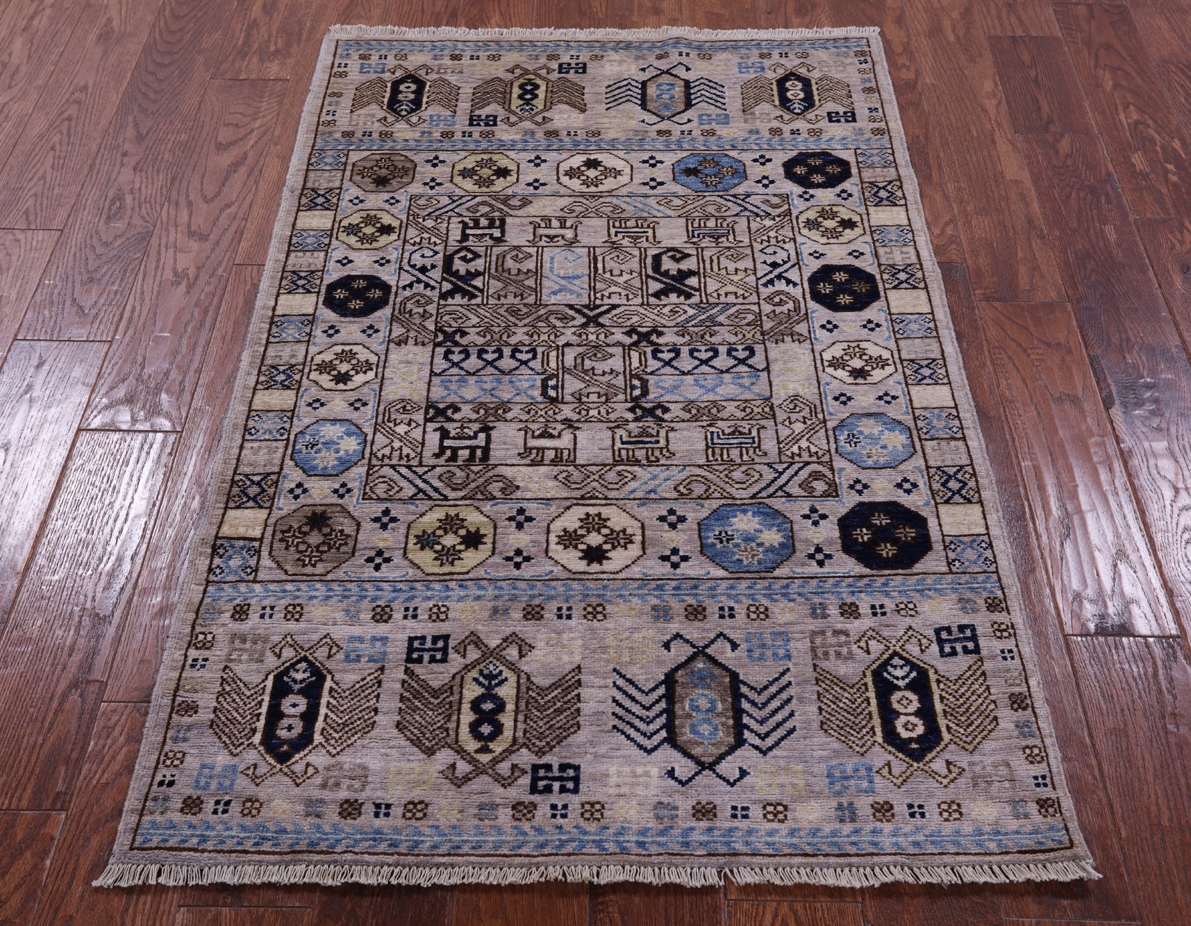 Turkmen Ersari Hand Knotted Wool Rug - 3' 1" X 4' 9" - Golden Nile