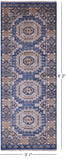 Blue Turkmen Ersari Hand Knotted Wool Runner Rug - 3' 1" X 8' 2" - Golden Nile