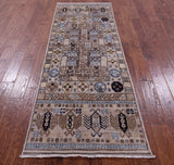 Ivory Turkmen Ersari Hand Knotted Wool Runner Rug - 2' 9" X 7' 8" - Golden Nile