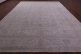 Ivory Turkish Oushak Handmade Wool Rug - 12' 2" X 15' 5" - Golden Nile