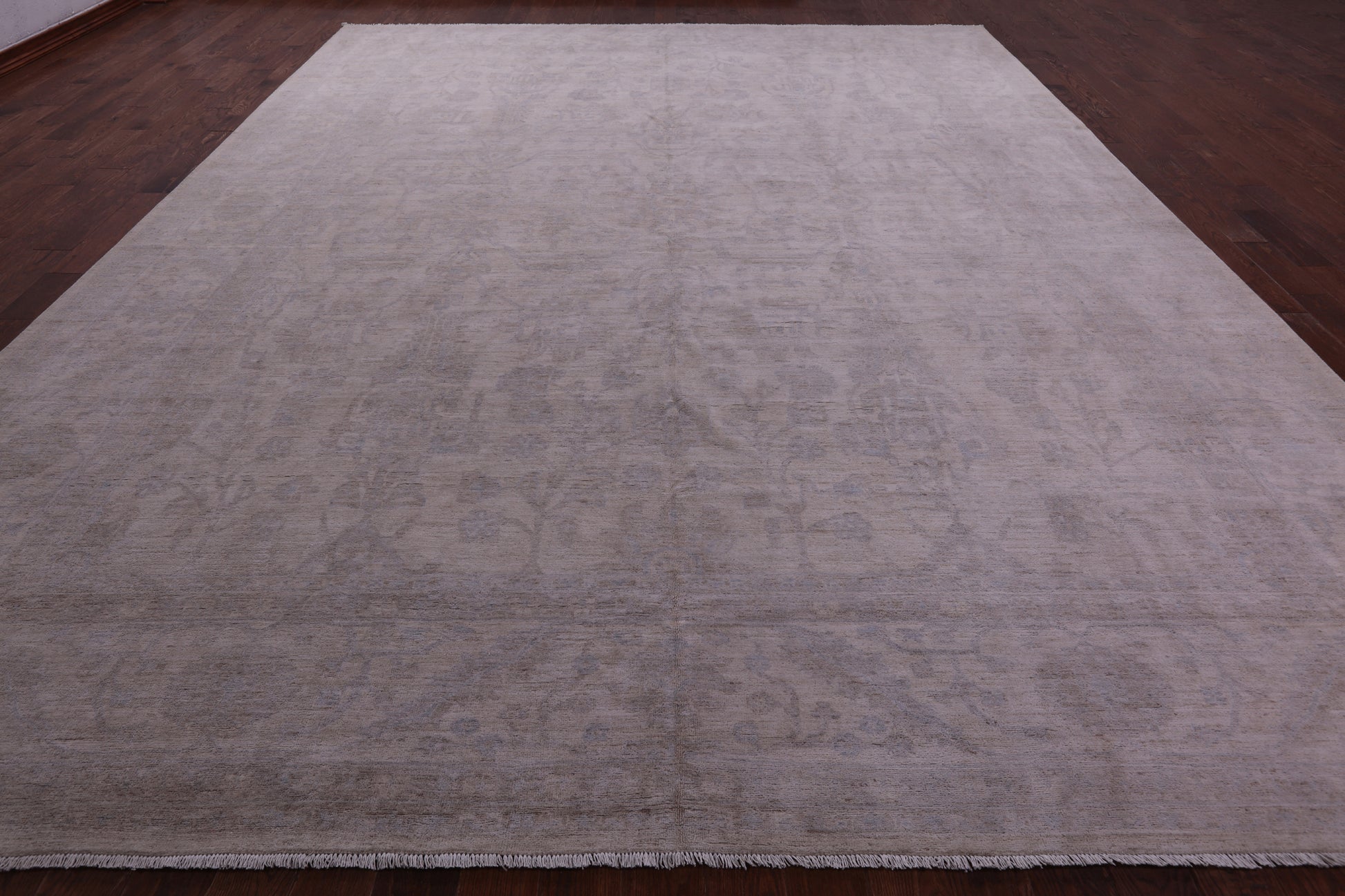 Ivory Turkish Oushak Handmade Wool Rug - 12' 2" X 15' 5" - Golden Nile